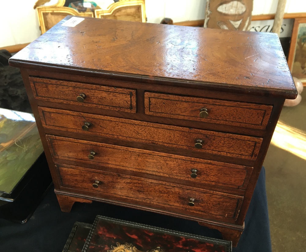 A 19th century mahogany miniature chest - Image 2 of 7