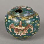 A small cloisonne censor Of squat bulbo