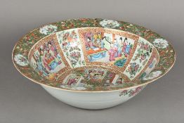 A Chinese Canton porcelain punch bowl