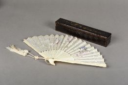 A Chinese silk embroidered fan