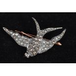 An unmarked rose diamond set brooch Fo