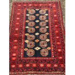 A Turkman wool rug The midnight blue fi