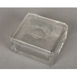 A Lalique clear glass dressing table box