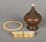 A 19th century treen box and cover Of r