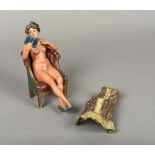 An erotic cold painted bronze figure Mo