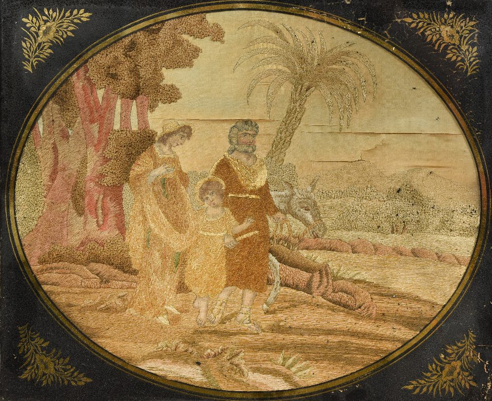 A George III silk work picture