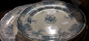 Four Edwardian Coronation plates and a small meat plate