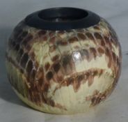 A silver mounted pottery match striker