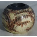 A silver mounted pottery match striker