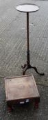 An Indian stool and a mahogany torchere