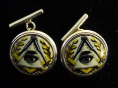 A pair of masonic cufflinks