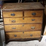 A 19th century oak country chest of drawers