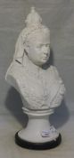 A decorative bust of Queen Victoria