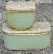 Two Lloyd Loom ottomans