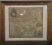 A framed map of Hampshire