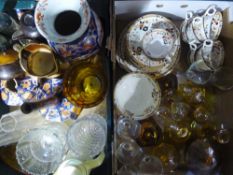Two boxes of decorative china and glass