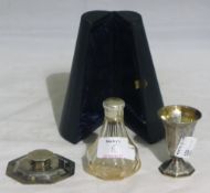 A cased home travel communion set,