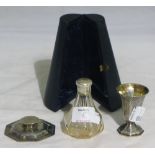 A cased home travel communion set,