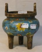 A Chinese cloisonne censor