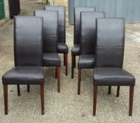 A set of six modern dining chairs