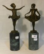 Two bronze models of ballerinas