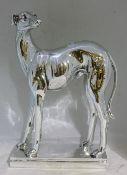 A silvered model of a greyhound