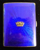 A silver and enamelled cigarette case