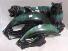 Four large Canadian Art Pottery animals