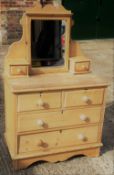 A Victorian pine dressing chest