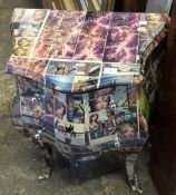 A comic book decorated commode