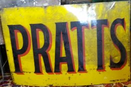 A PRATTS enamel sign