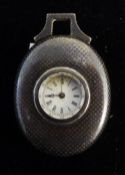 A silver niello fob watch