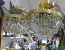 Two clear cut glass chandeliers