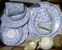 A Derby blue and white Pembroke pattern tea set