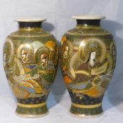 A pair of satsuma vases