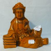 A wooden Guanyin figure