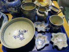 A quantity of blue and white ceramics