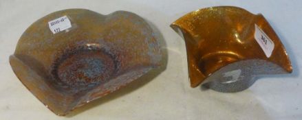 Two Venetian speckle glass bowls