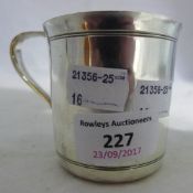 A Tiffany & Co sterling silver Christening mug, stamped Tiffany & Co Makers.