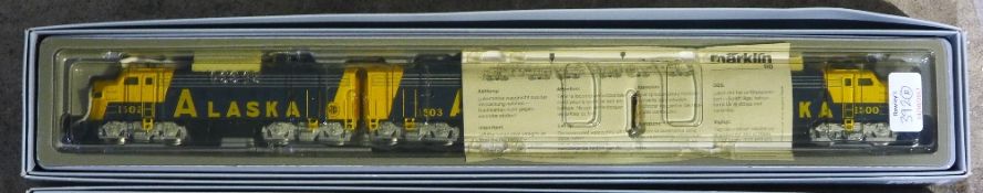 A Marklin Digital HO gauge Alaska Railroad Diesel pack,