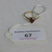 A 9 ct gold set ring (2 grammes all in)