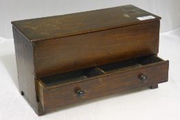 An oak miniature coffer