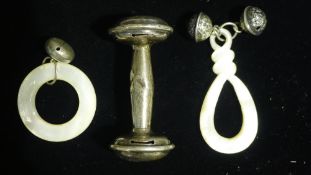 Three silver baby's rattles