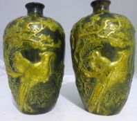 A pair of Chinese bronze vases