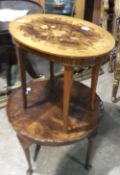 A walnut coffee table and an Italian side table