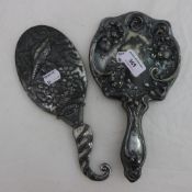 Two silver plated mirrors