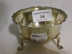 A silver sugar bowl