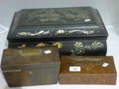 A mother-of-pearl inlaid box,