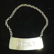 A modern silver Port label