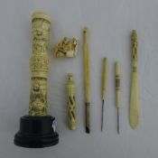 A quantity of various ivory and bone items,